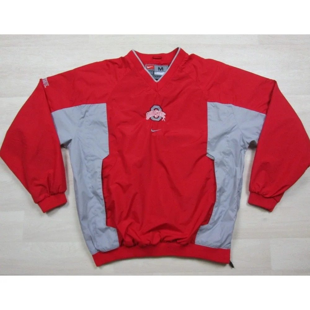 Vintage Y2K Nike Team Ohio State Buckeyes‎ Pullover Windbreaker (M) Jacket OSU